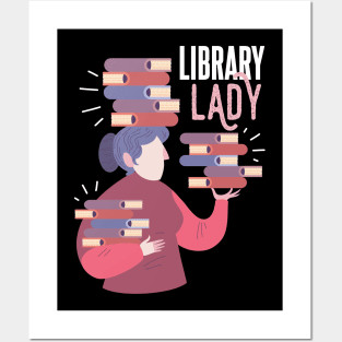 Funny Library Lady Book Lovers Woman Posters and Art